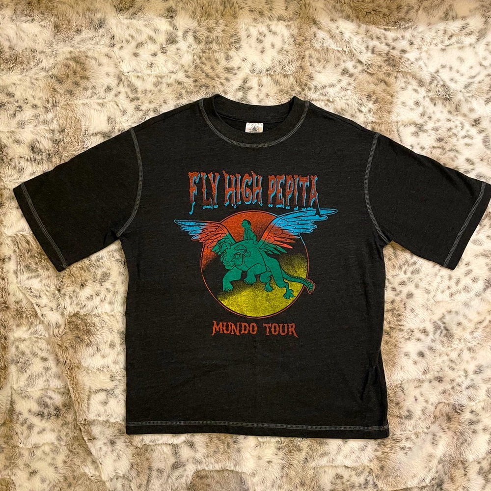 Disney Pixar Coco Dark Grey Pepita Short Sleeve Top Size Extra Small